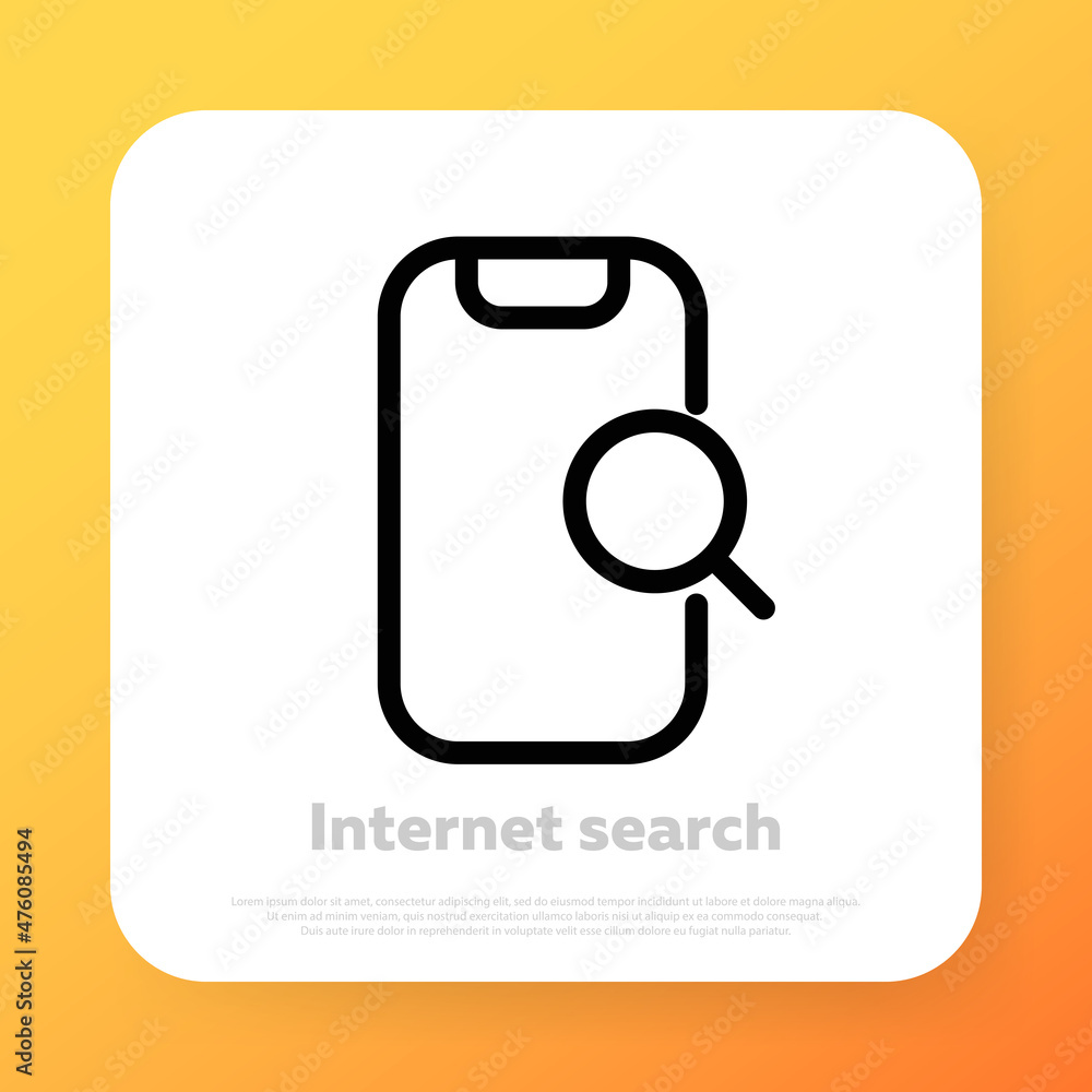 Poster internet search icon. web browser search. vector line icon for business and advertising