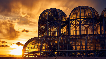 Jardim Botânico Curitiba Por do Sol 