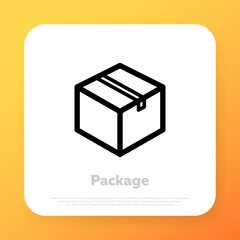 Parcel icon. Fast delivery service concept. Vector line icon for Business and Advertising