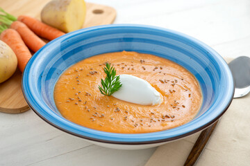 Carrot soup with mascarpone