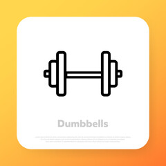 Dumbbel icon. Sport lifestyle. Healthcare concept. Fitness. Vector line icon for Business and Advertising