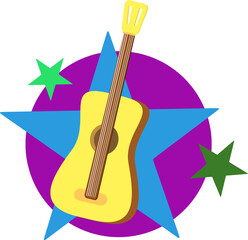 Guitar vector theme with stars