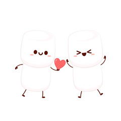 Marshmallow cartoon. marshmallow character design. Marshmallow vector.