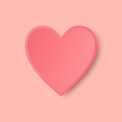 Heart logo design. Pink heart vector. Heart paper cut love heart for Valentine's day or any other Love invitation cards.