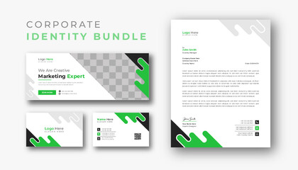 Corporate branding identity design. Professional business Facebook cover page timeline web ad banner template with letterhead, business card design bundle 
