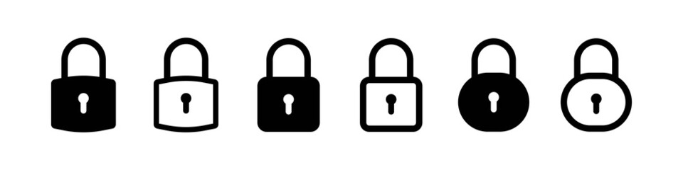 Lock icon set. Privacy concept. Security. Lock symbol for your web site design, logo, app, UI. Vector line icon for Business and Advertising