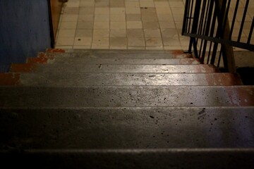 Staircase in staircase with bokeh effect, foreground and background blurred