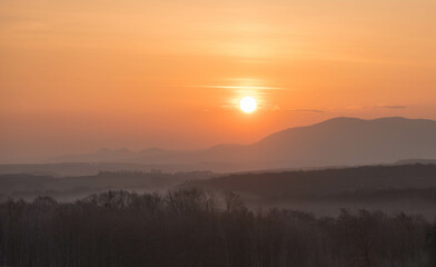sunrise in the mountains