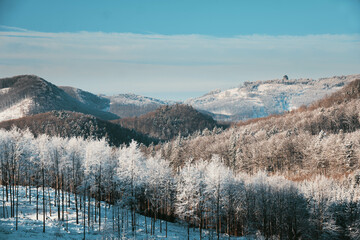 Fototapeta na wymiar winter landscape in the czech mountains