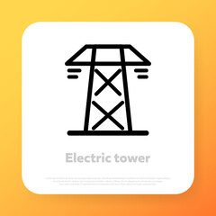Electric transmission tower icon. Vector line icon for Business and Advertising