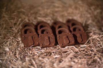 Tools figures made of chocolate is very popular thing to buy at Lviv, Ukraine.