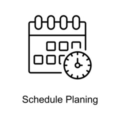 Schedule Planning vector outline icon for web isolated on white background EPS 10 file