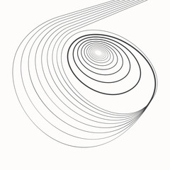Spiral lines to horizon. Abstract striped vector background.