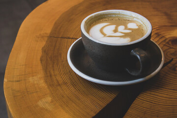 close up cup of cappuccino coffee