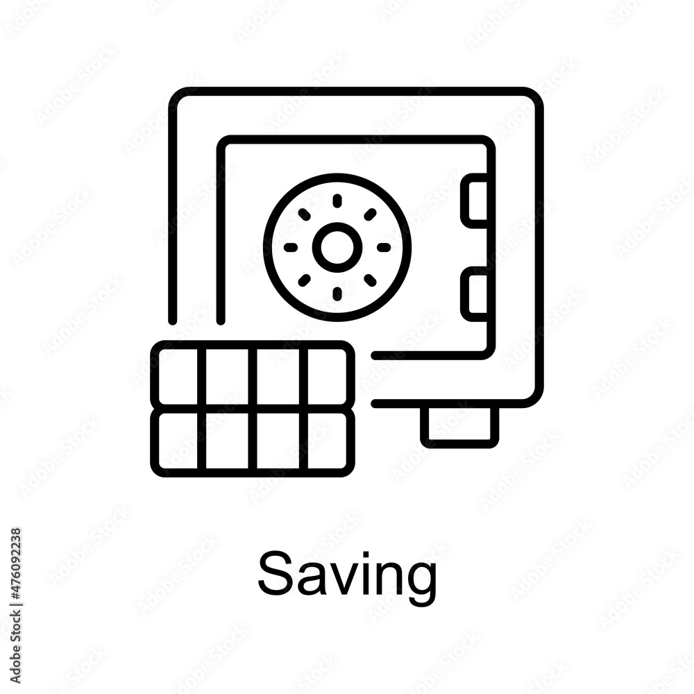 Poster saving vector outline icon for web isolated on white background eps 10 file