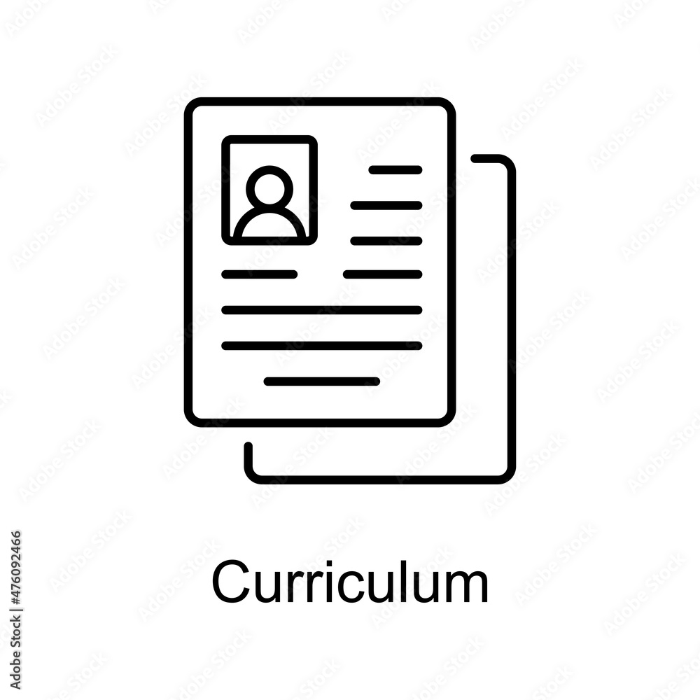 Poster curriculum vector outline icon for web isolated on white background eps 10 file