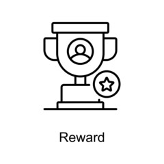 Reward vector outline icon for web isolated on white background EPS 10 file