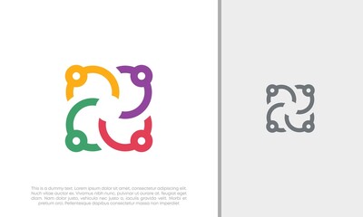 Global Community Logo Icon Elements Template. Community human Logo template vector. Community health care. Abstract Community logo