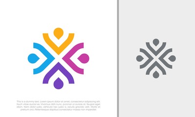 Global Community Logo Icon Elements Template. Community human Logo template vector. Community health care. Abstract Community logo