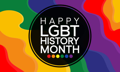 LGBTQ History month is observed each year in February, Vector illustration