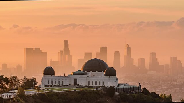 Los Angeles Sunrise Timelapse from Griffth Park with Observatory and Skyline