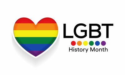 LGBTQ History month is observed each year in February, Vector illustration