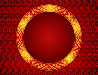 Vector Chinese new year illustration red ornament background