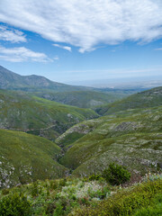 Rolling hills and mountain on Outeniqua in George South Africa
