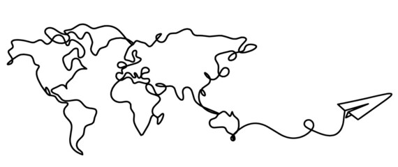 Map as line drawing on white background. Vector	
