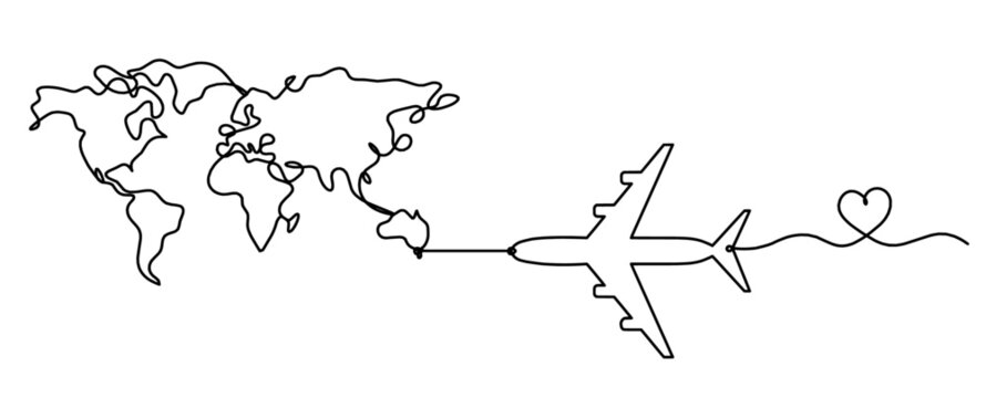 Map as line drawing on white background. Vector	
