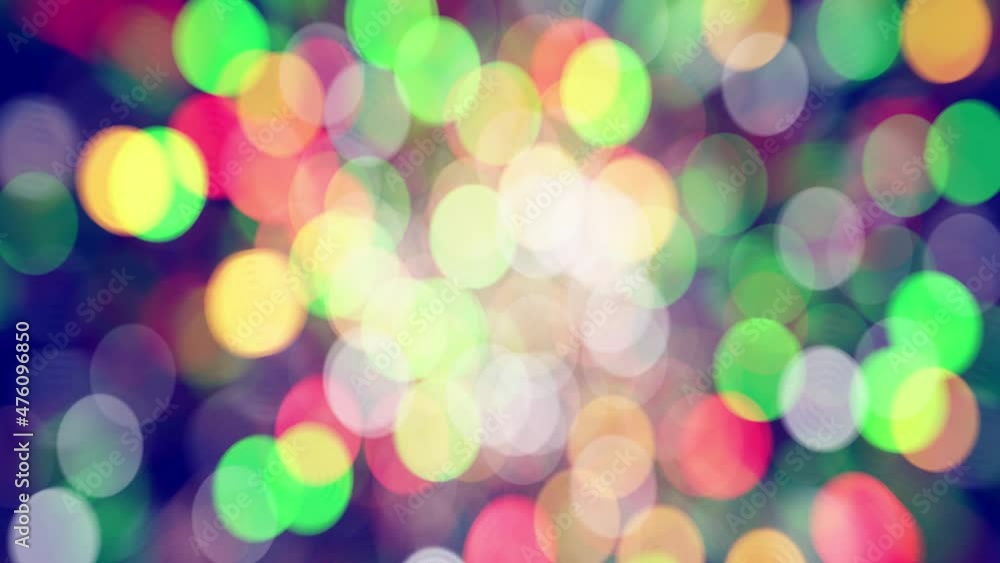 Poster realistic looping 3d animation of the shining colorful light particles bokeh rendered in uhd as perf