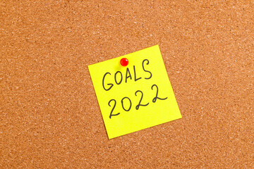 Business concept of top view 2022 goals