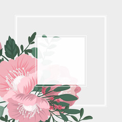 Floral border background - pink flower border