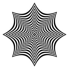 Abstract geometric shape. Striped lines pattern.