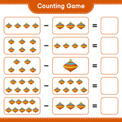 Count and match, count the number of Whirligig Toy and match with the right numbers. Educational children game, printable worksheet, vector illustration