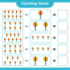 Count and match, count the number of Baby Rattle and match with the right numbers. Educational children game, printable worksheet, vector illustration