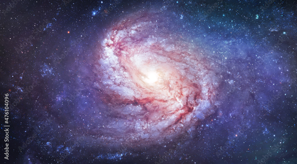 Poster Bright galaxy and constellation in deep space. Sci-fi space wallpaper from telescope. Elements of this image furnished by NASA
