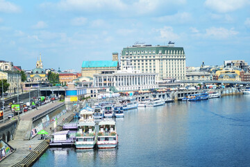 Port on the Dnieper river in the city of Kiev
