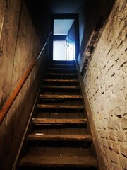 old basement stairs - obrazy, fototapety, plakaty