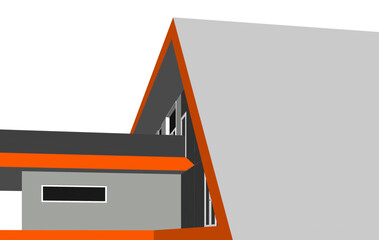 sketch of building vector 3d illustration