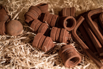 Tools figures made of chocolate is very popular thing to buy at Lviv, Ukraine.