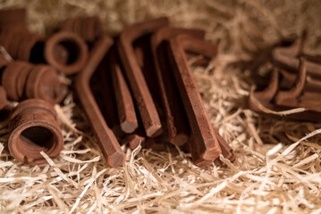 Tools figures made of chocolate is very popular thing to buy at Lviv, Ukraine.