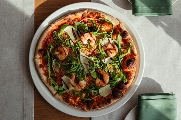 pizza with shrimp 