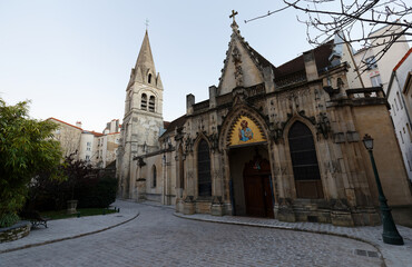 The Catholic Gothic Saint Saturnin church located in Nogent sur Marne town, near Paris .