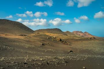 View of Timanfaya National Park - Lanzarote, Canary Islands, Spain