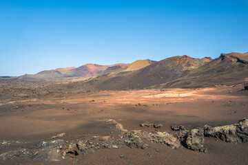 View of Timanfaya National Park - Lanzarote, Canary Islands, Spain