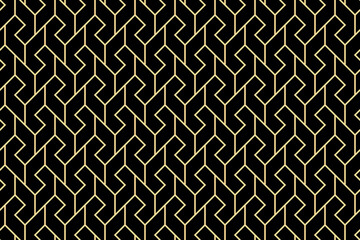 Motif géométrique abstrait. Un fond vectorielle continue. Ornement doré et noir. Motif graphique moderne. Conception graphique en treillis simple