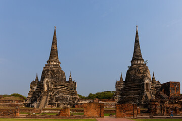 Fototapeta na wymiar verfallene Tempel im Ayutthaya Historical Park