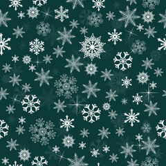 Naklejka na ściany i meble Seamless snowflake background. Vector illustration