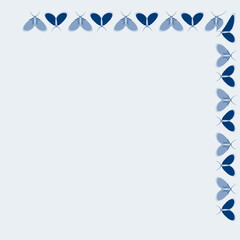 Frames on a square background - stylized moths - graphics. Design elements